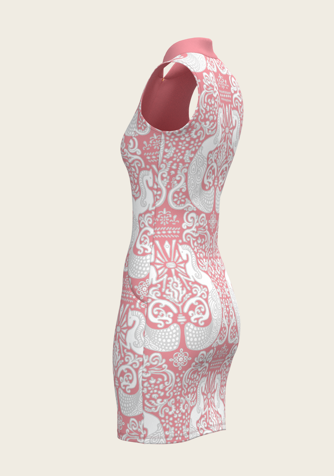 Mermaid Horses on Rose Golf Dress