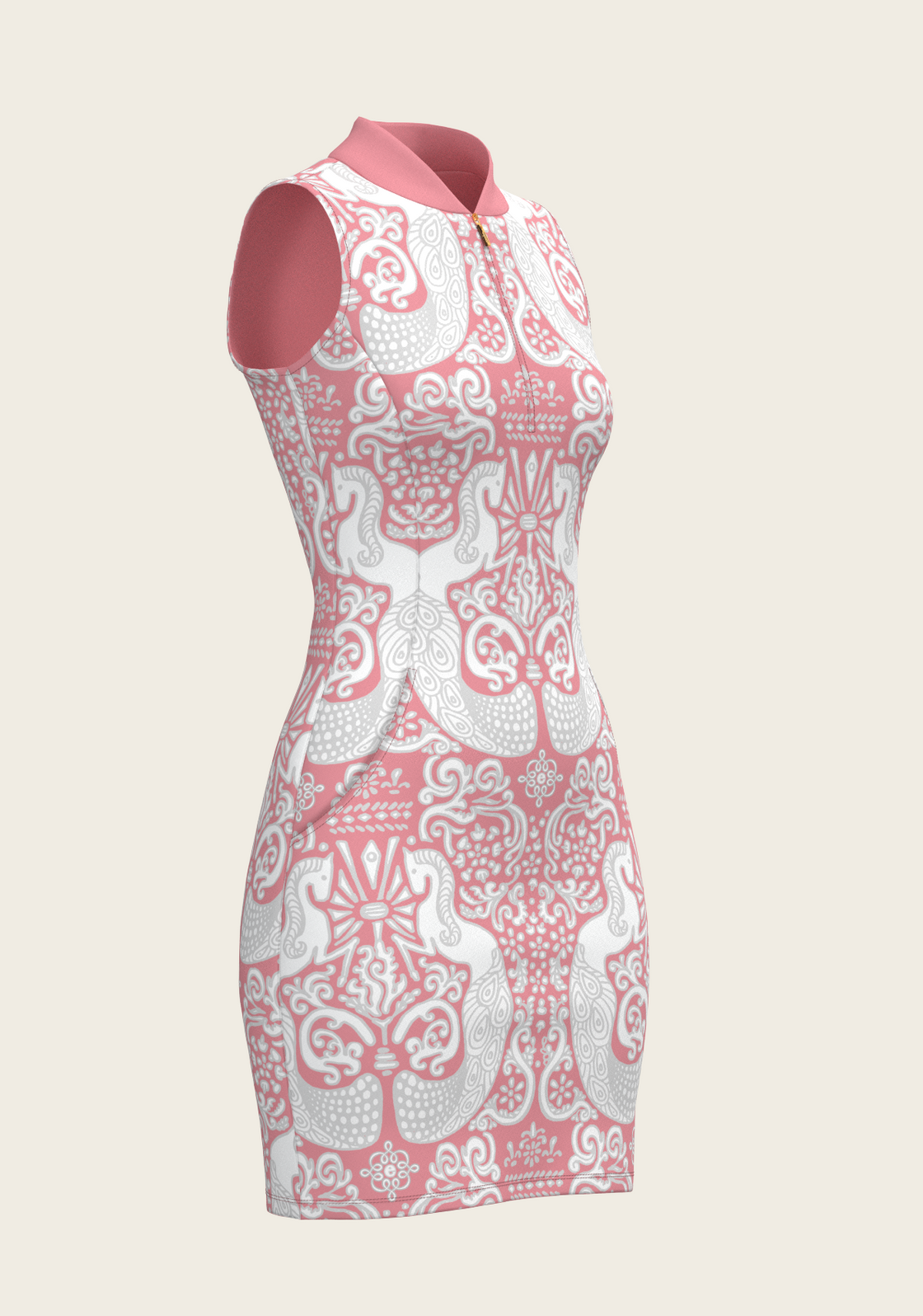 Mermaid Horses on Rose Golf Dress