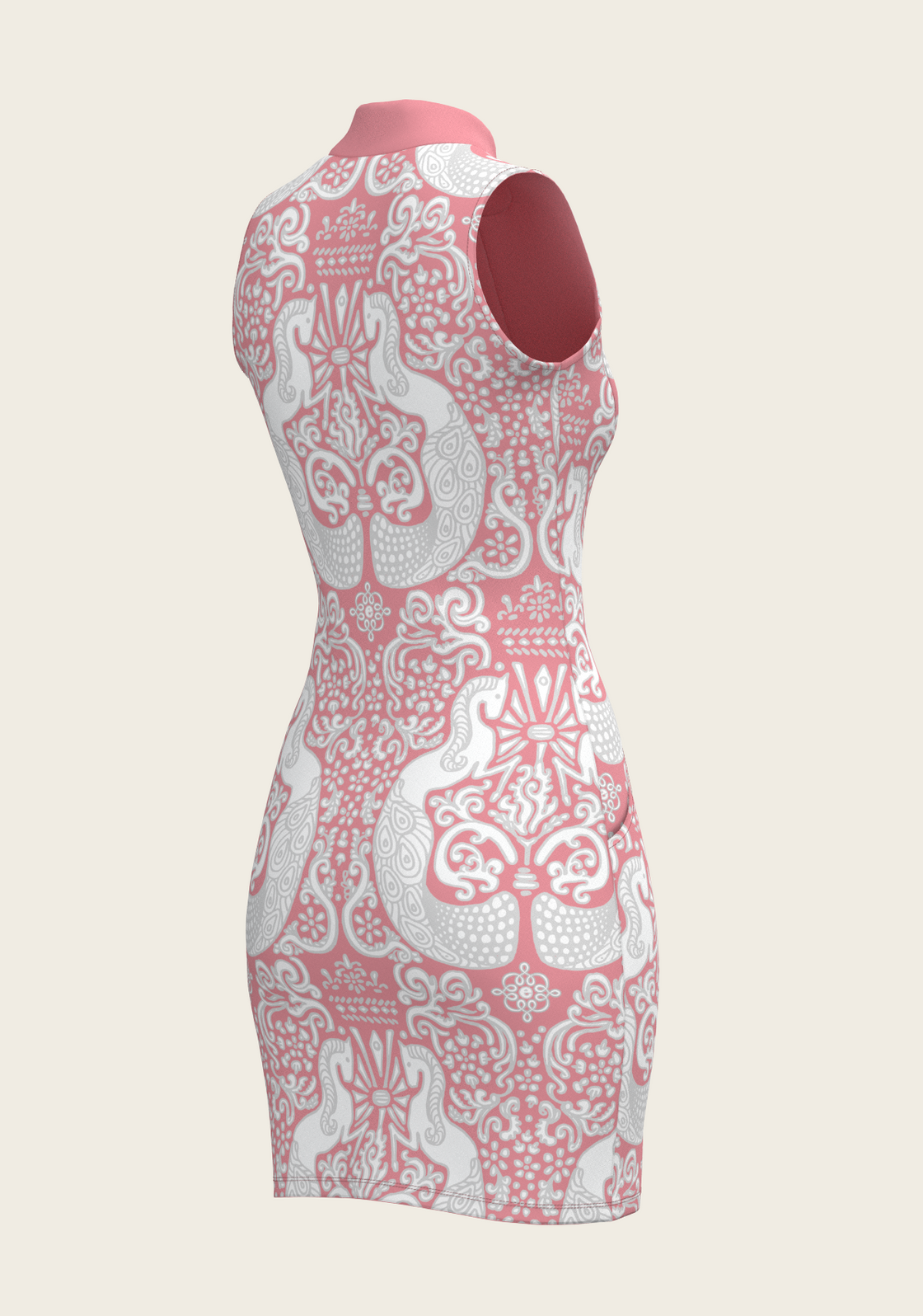 Mermaid Horses on Rose Golf Dress