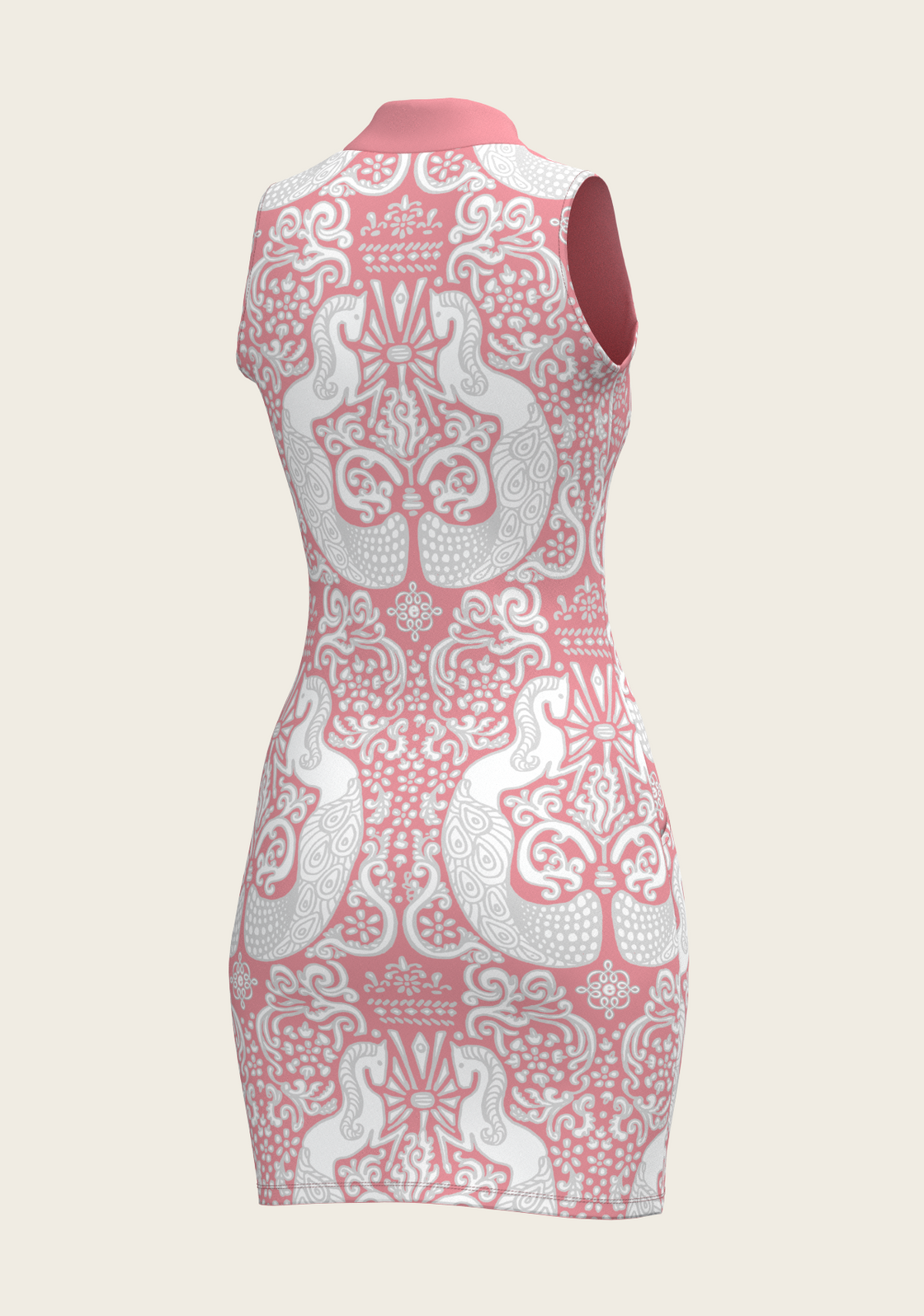 Mermaid Horses on Rose Golf Dress