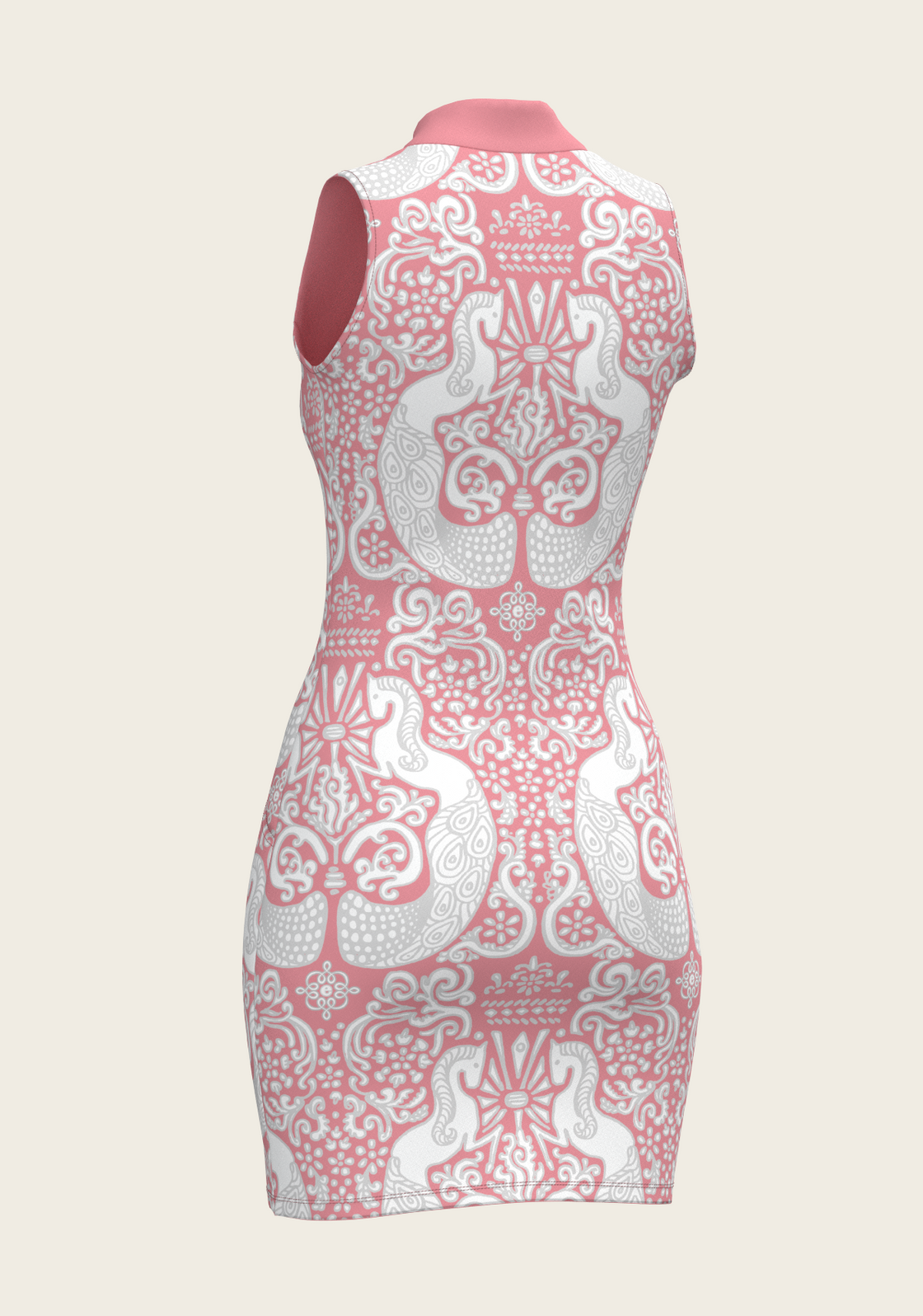 Mermaid Horses on Rose Golf Dress