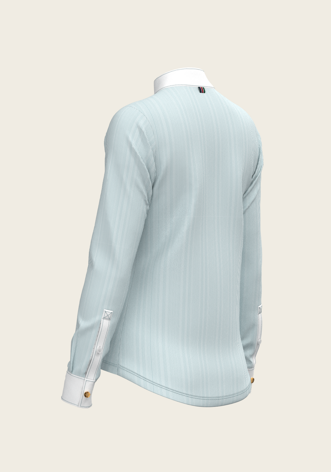 Stripes in Skyblue Short Zip Long Sleeve Show Shirt