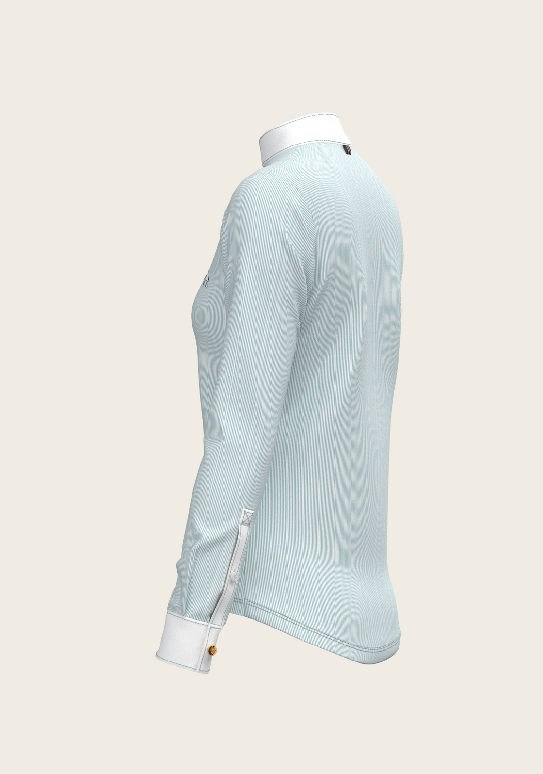 Stripes in Skyblue Short Zip Long Sleeve Show Shirt