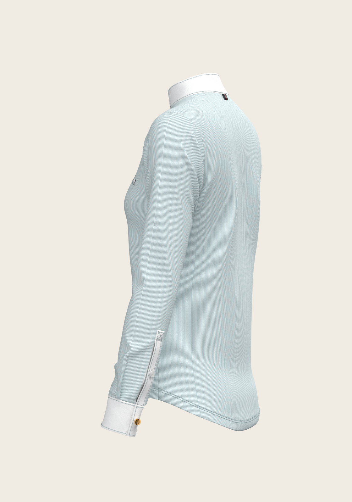 PRE ORDER • Stripes in Navy Short Zip Long Sleeve Show Shirt