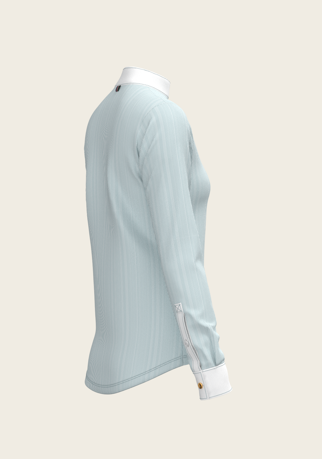 Stripes in Skyblue Short Zip Long Sleeve Show Shirt