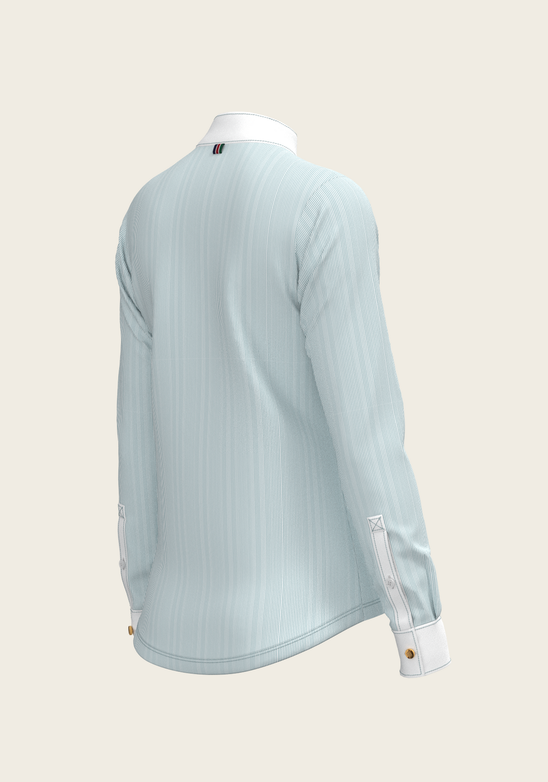 Stripes in Skyblue Short Zip Long Sleeve Show Shirt