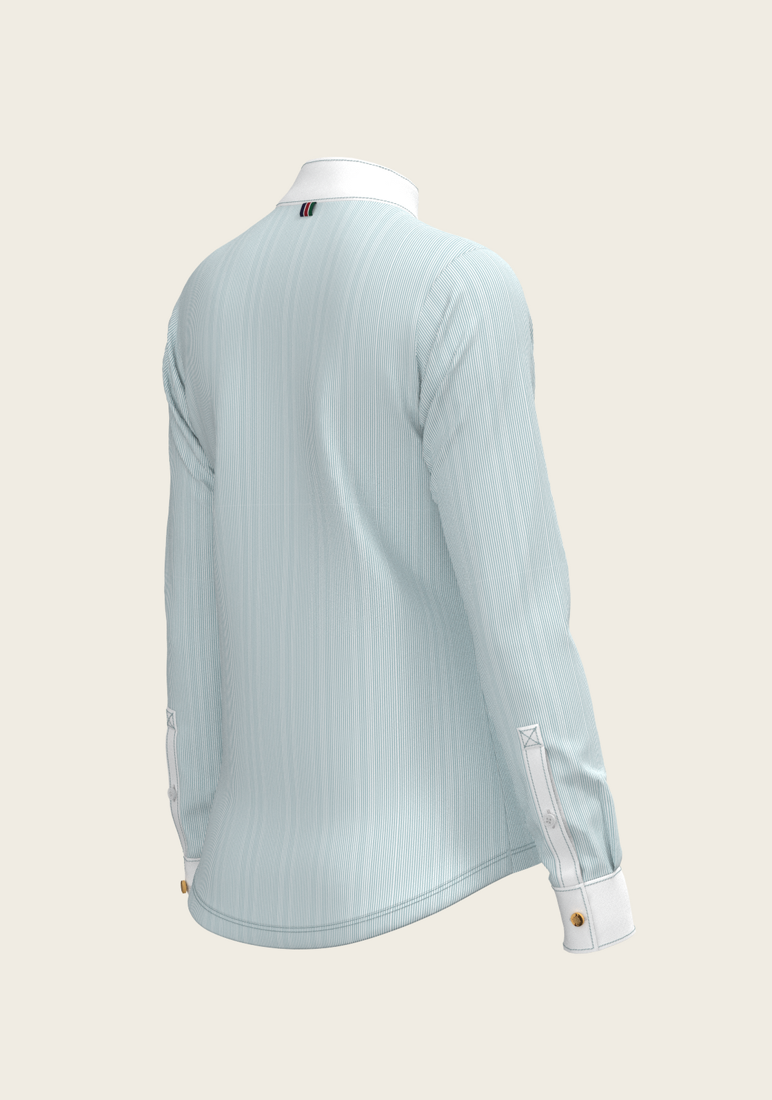 PRE ORDER • Stripes in Navy Short Zip Long Sleeve Show Shirt