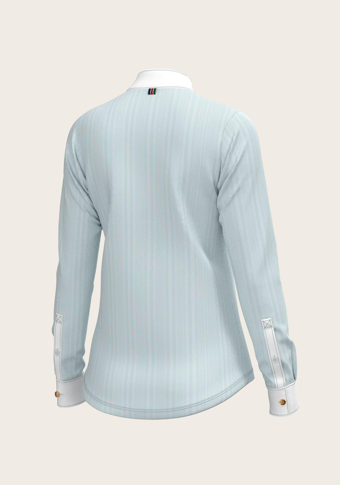 Stripes in Skyblue Short Zip Long Sleeve Show Shirt