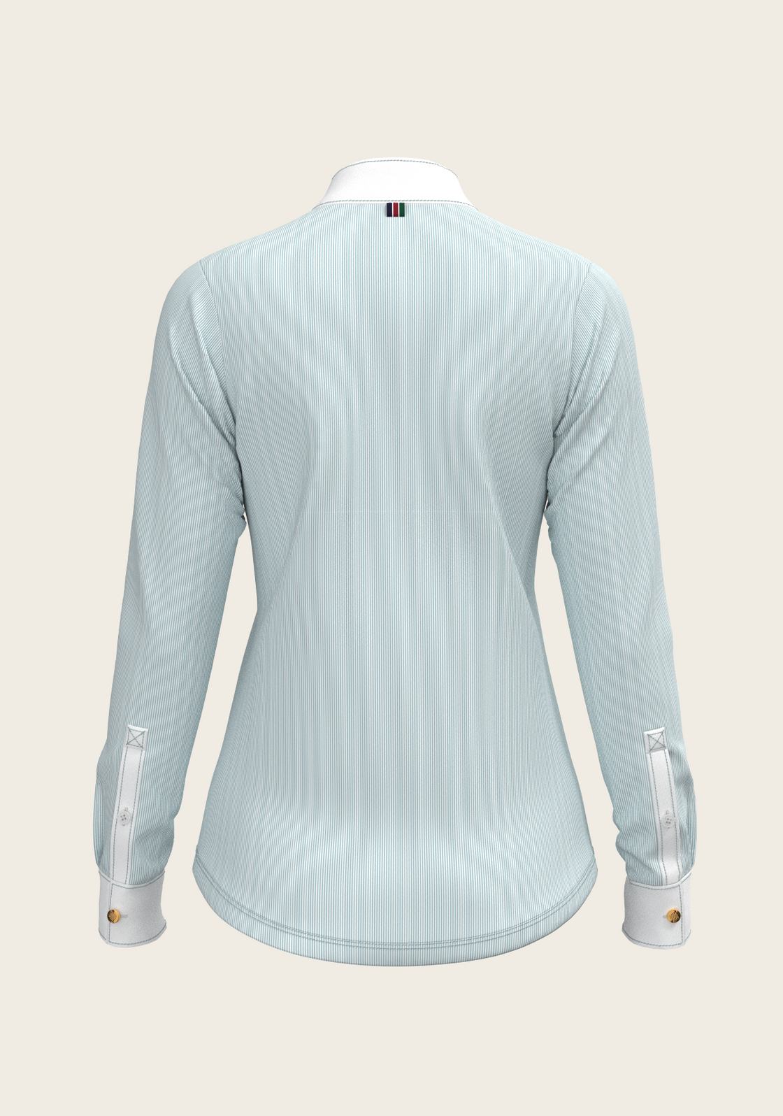 Stripes in Skyblue Short Zip Long Sleeve Show Shirt