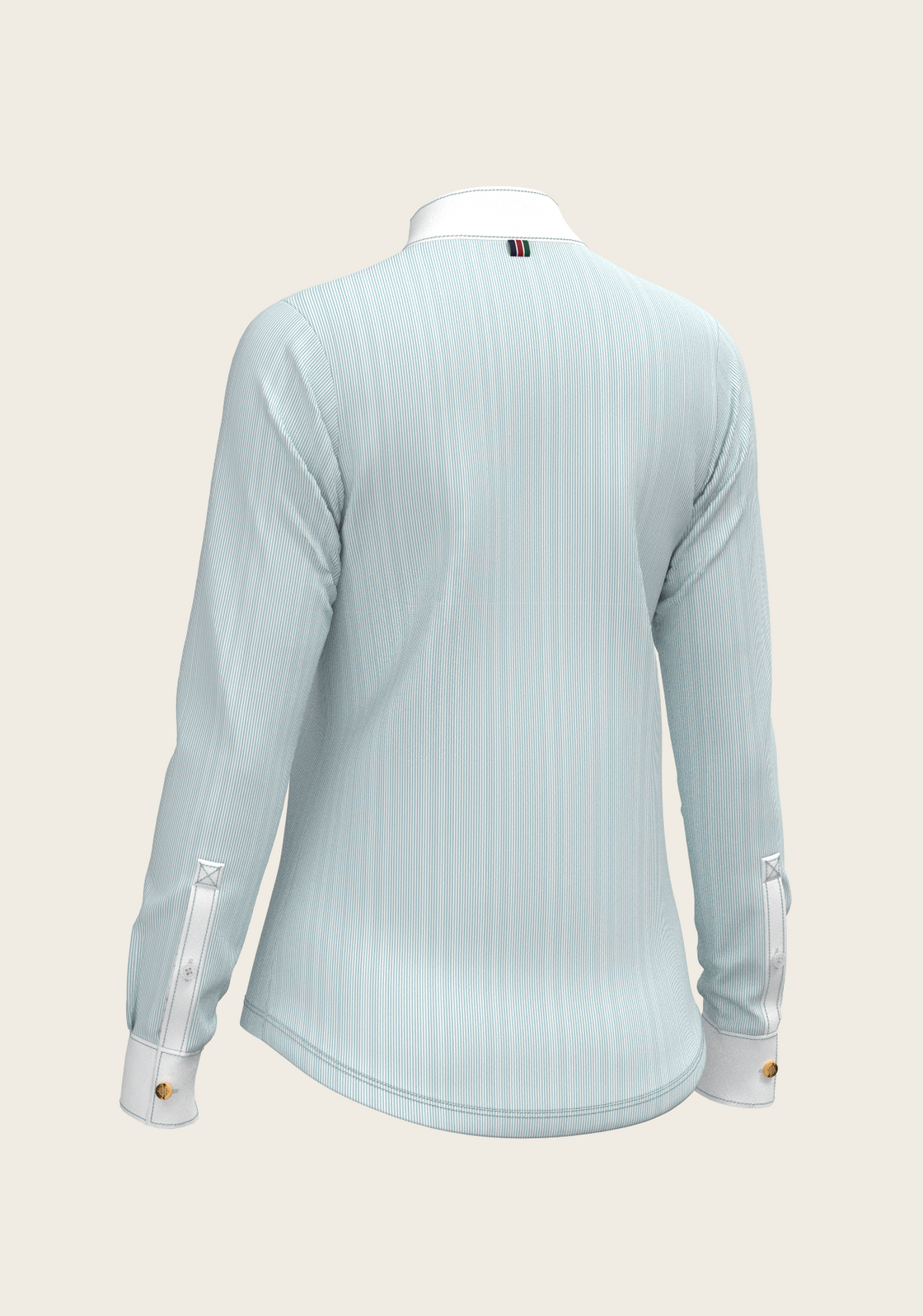 Stripes in Skyblue Short Zip Long Sleeve Show Shirt