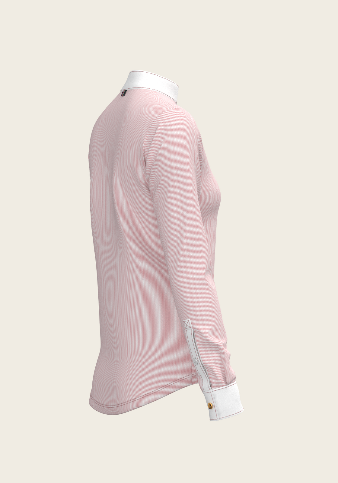 PRE ORDER • Stripes in Rose Short Zip Long Sleeve Show Shirt