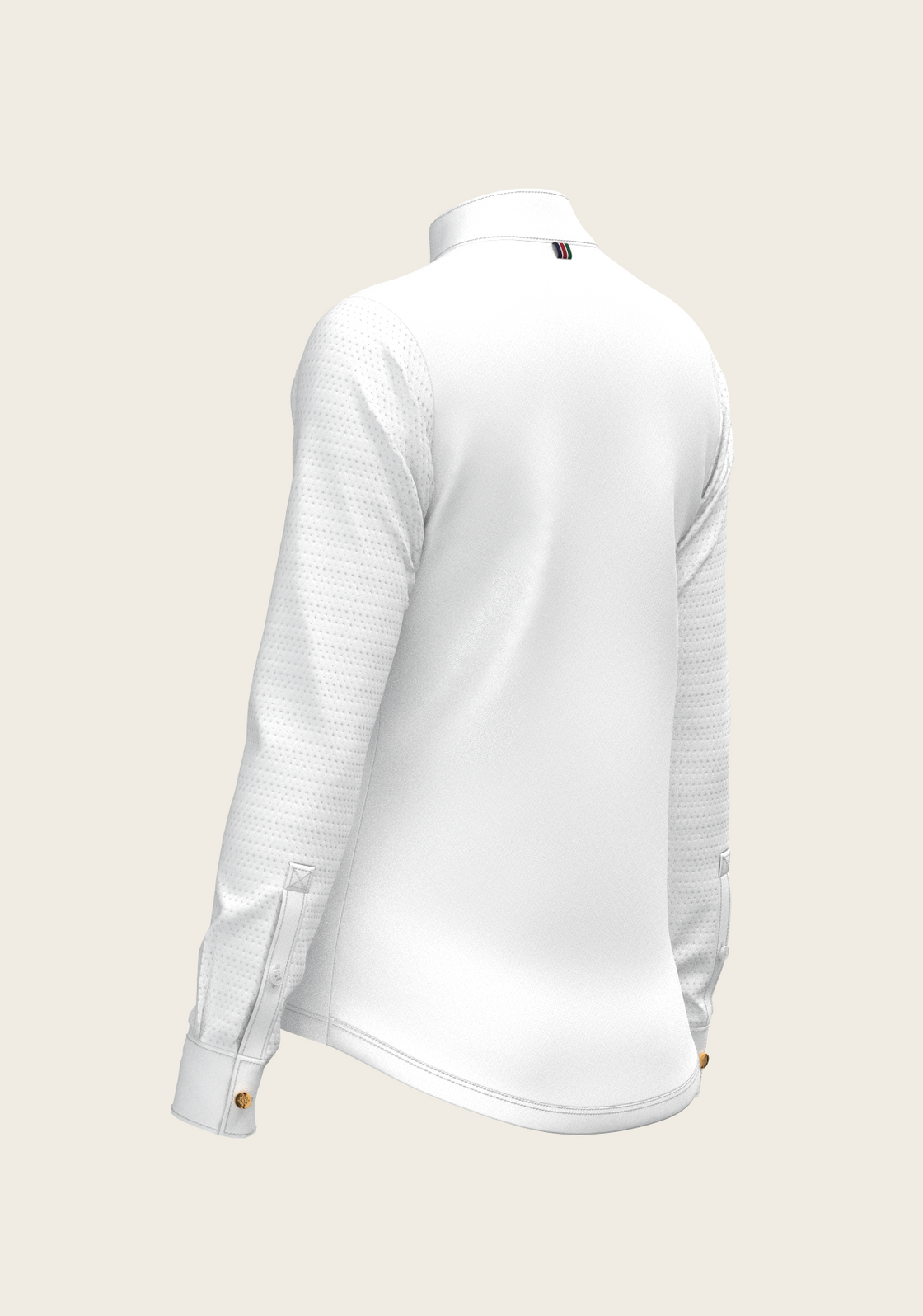  White with Forest on Navy Inner Details Long Sleeve Show Shirt