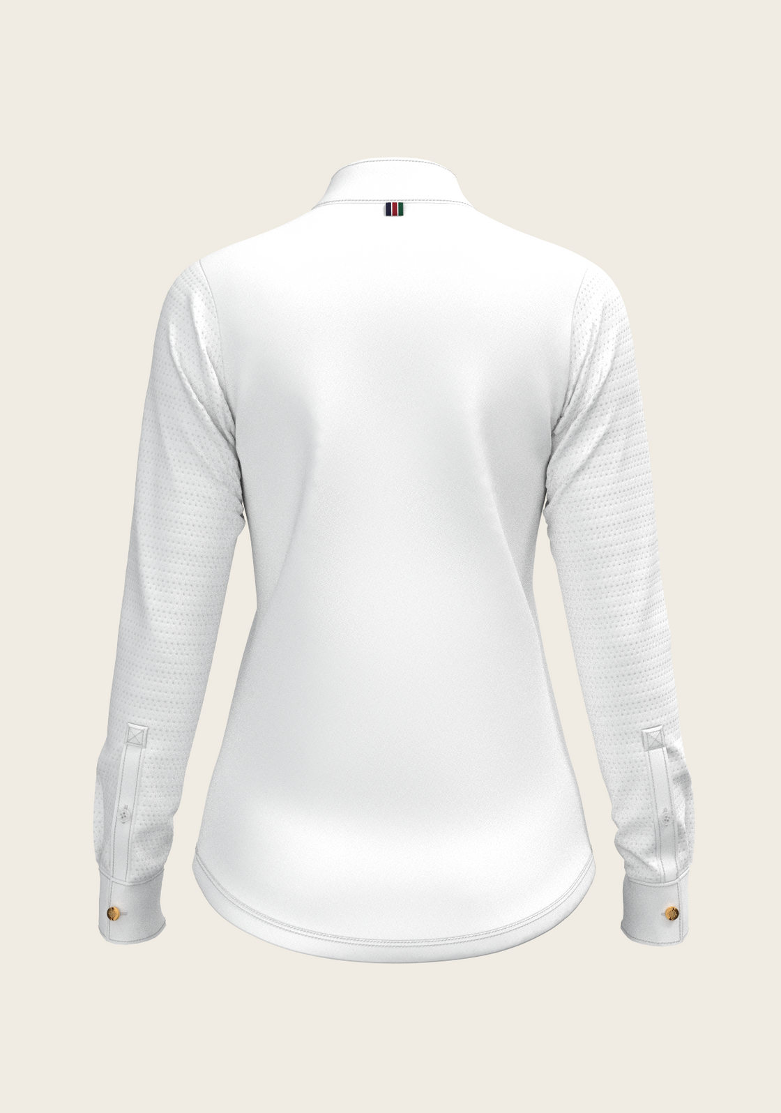  White with Forest on Navy Inner Details Long Sleeve Show Shirt