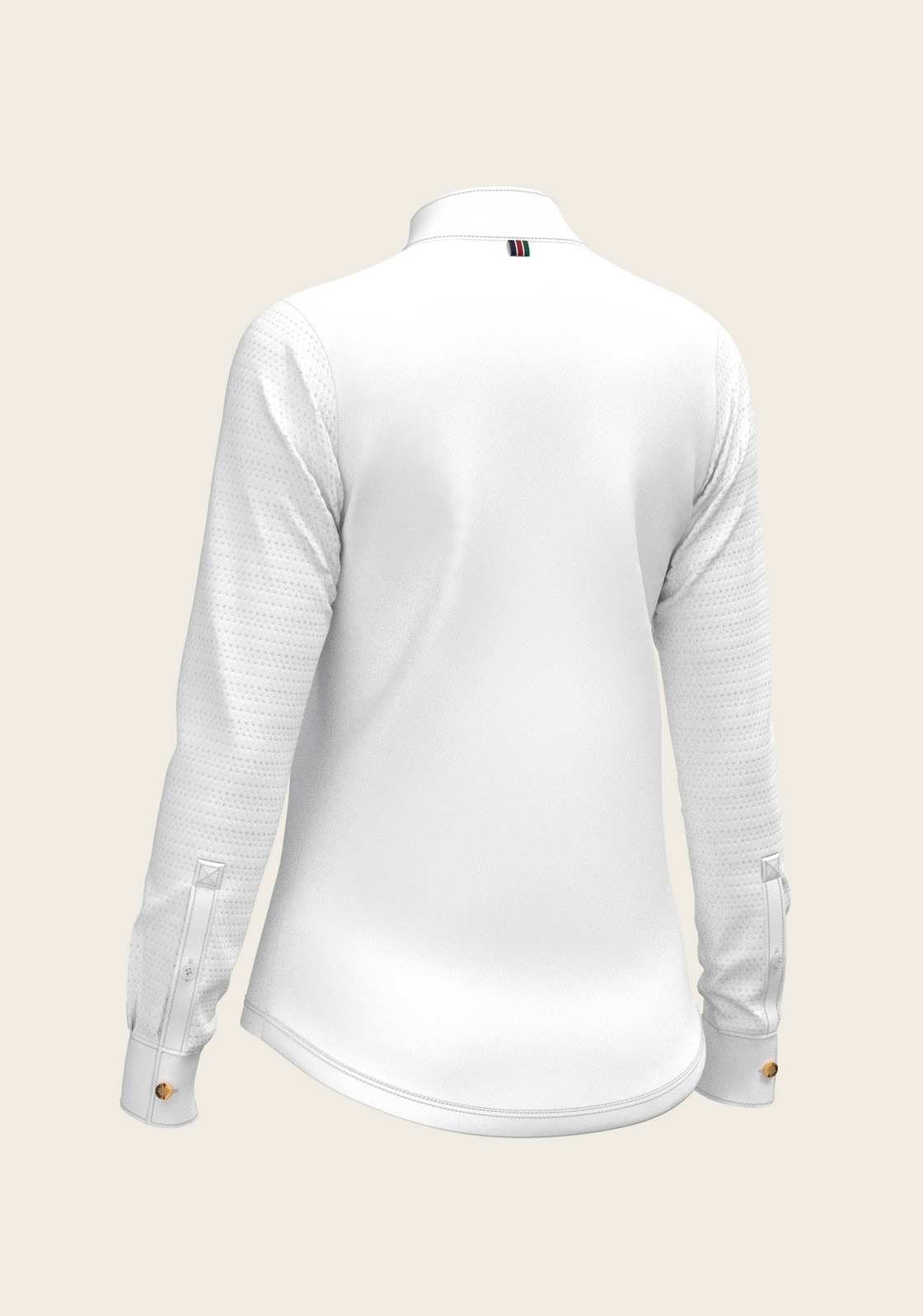  White with Forest on Navy Inner Details Long Sleeve Show Shirt