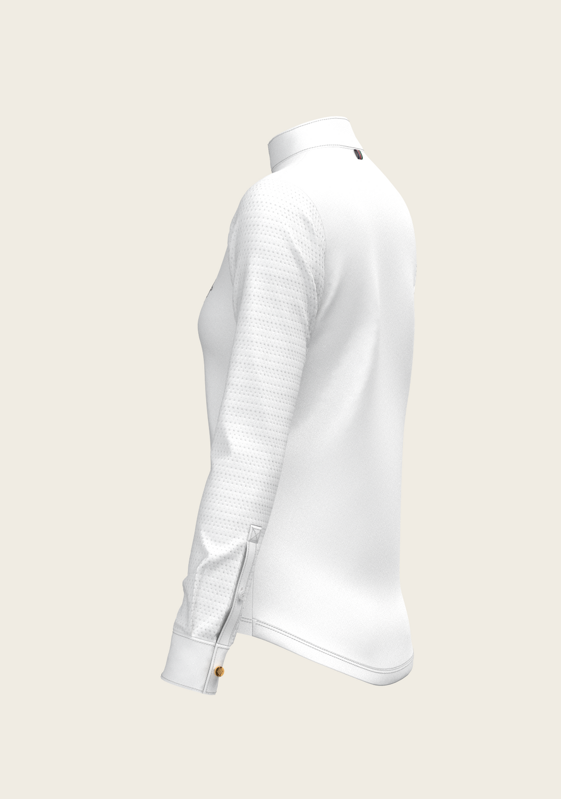 PRE ORDER • White with Navy Stripes Inner Details Long Sleeve Show Shirt
