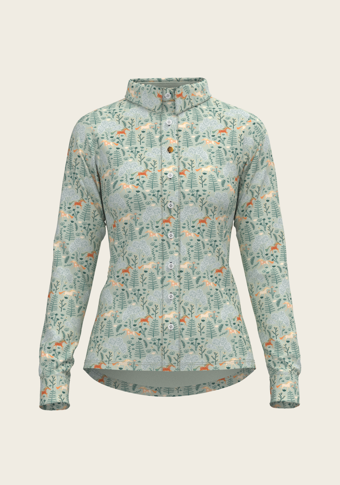  Forest on Lime Ladies Button Shirt