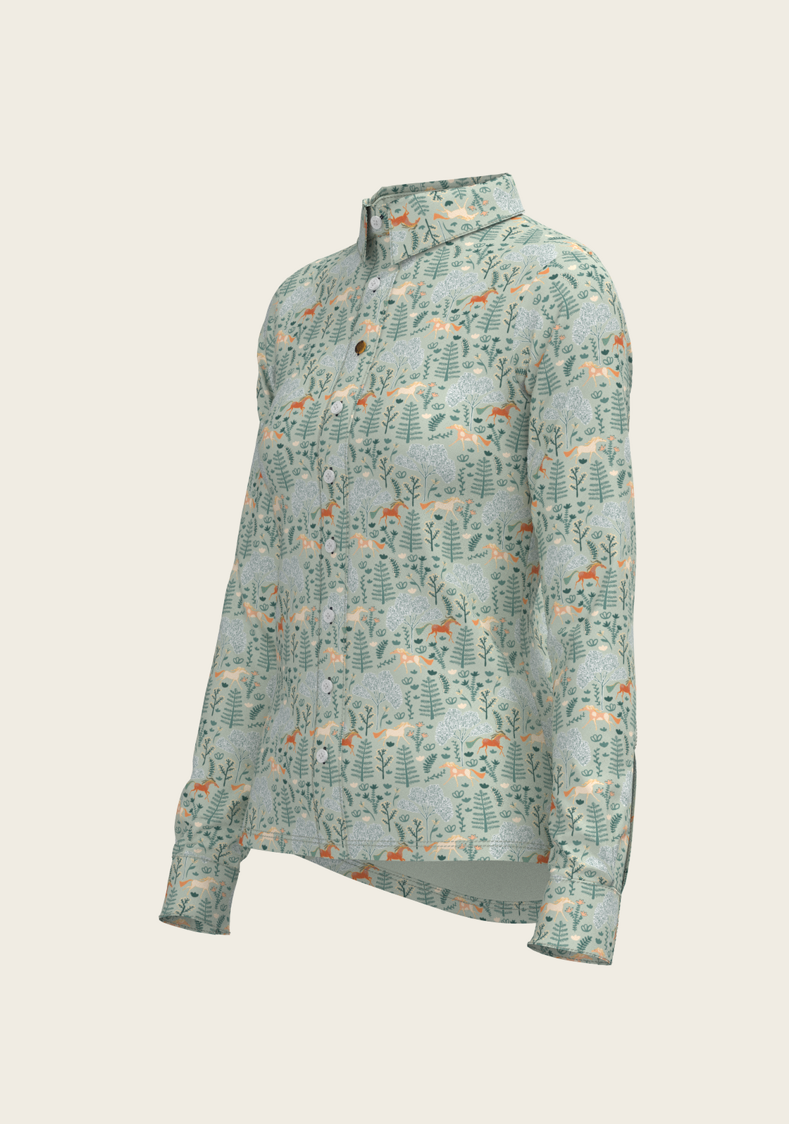  Forest on Lime Ladies Button Shirt