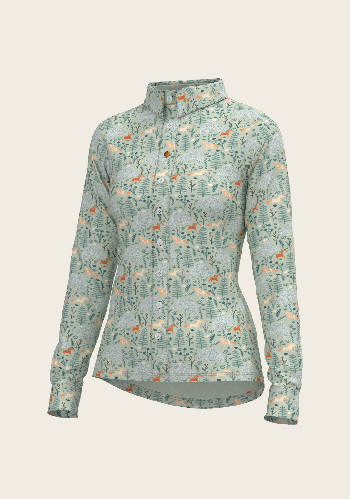  Forest on Lime Ladies Button Shirt