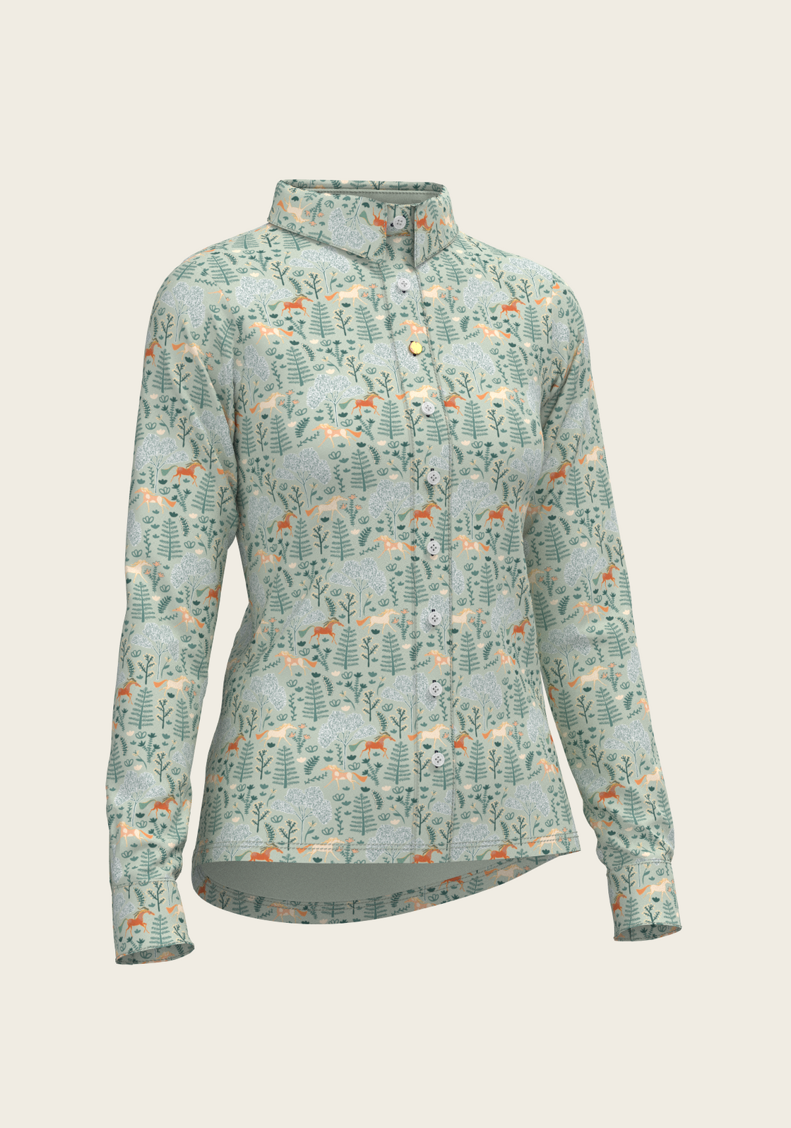  Forest on Lime Ladies Button Shirt