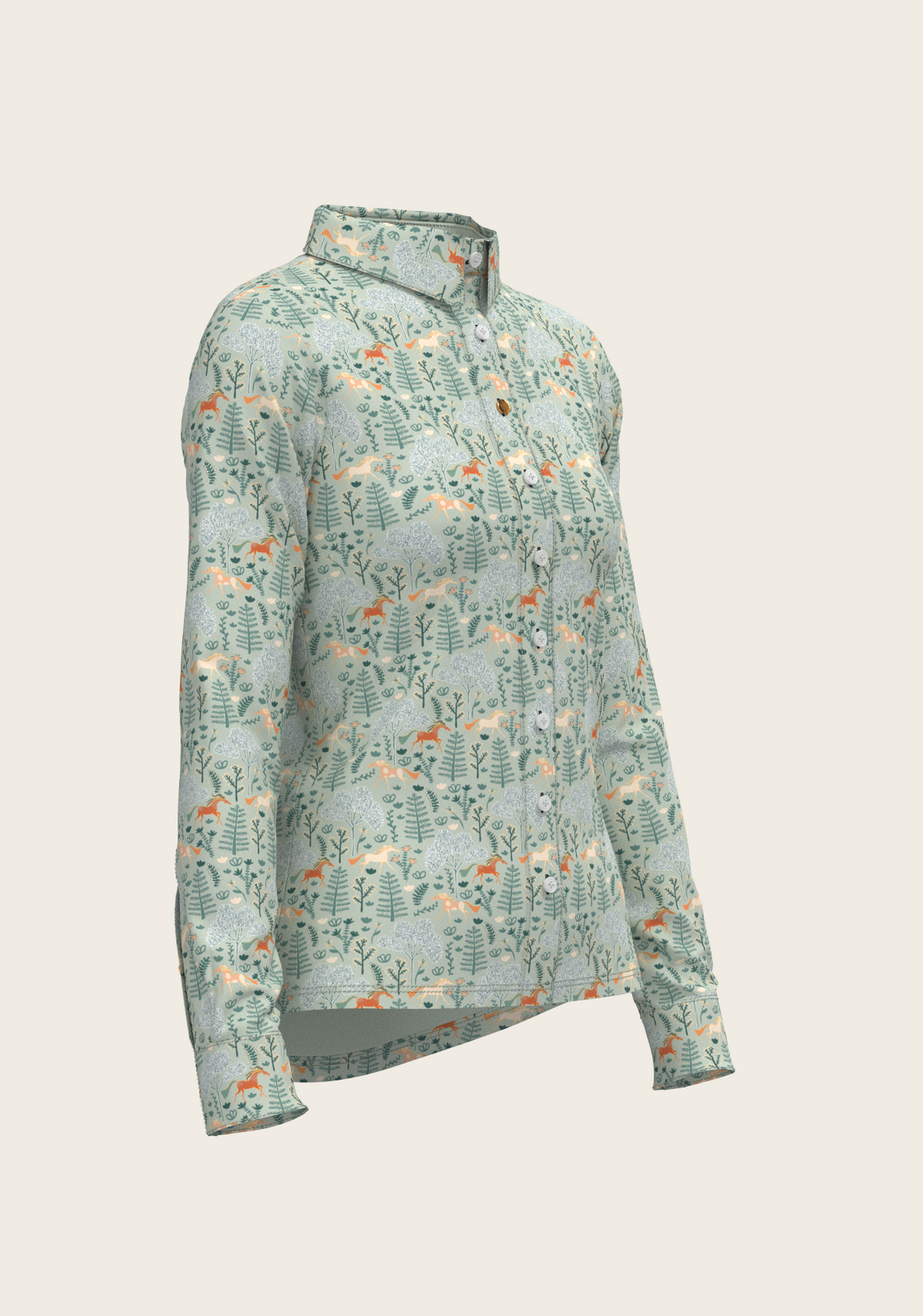  Forest on Lime Ladies Button Shirt