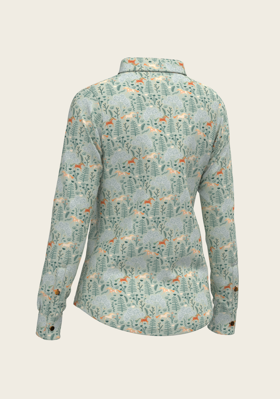  Forest on Lime Ladies Button Shirt