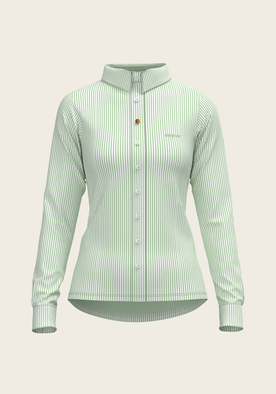 Stripes on Lime Ladies Button Shirt