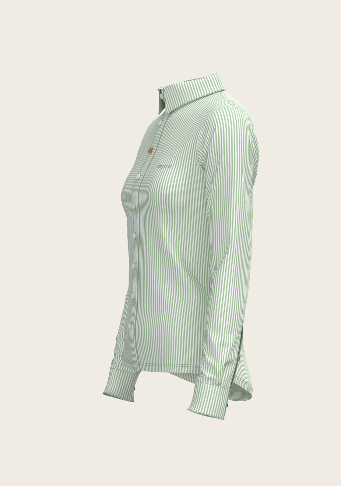 Stripes on Lime Ladies Button Shirt