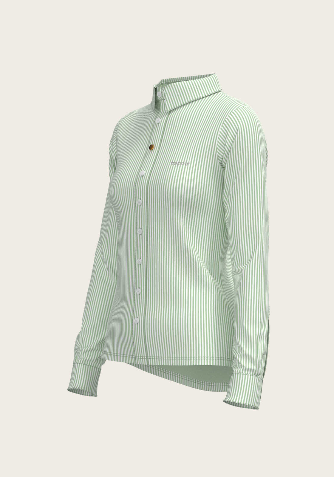 Stripes on Lime Ladies Button Shirt