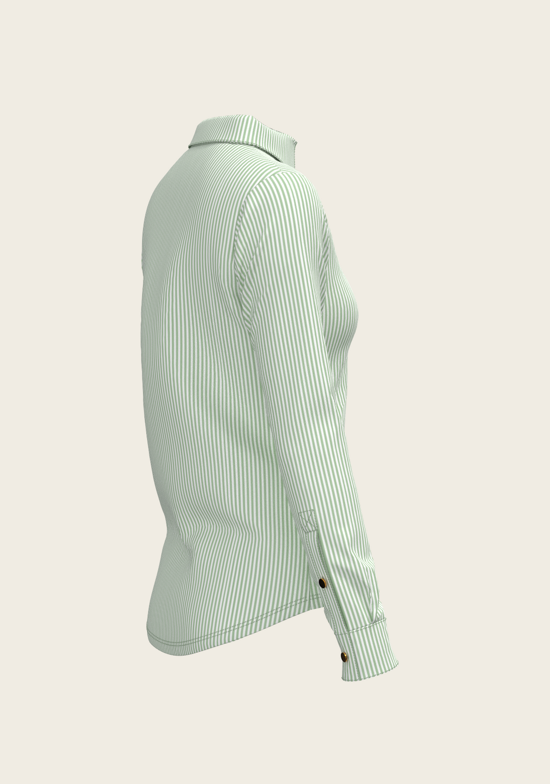 Stripes on Lime Ladies Button Shirt