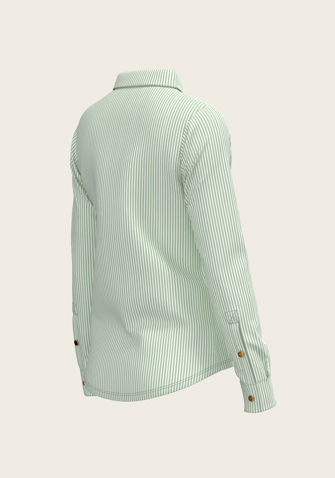 Stripes on Lime Ladies Button Shirt