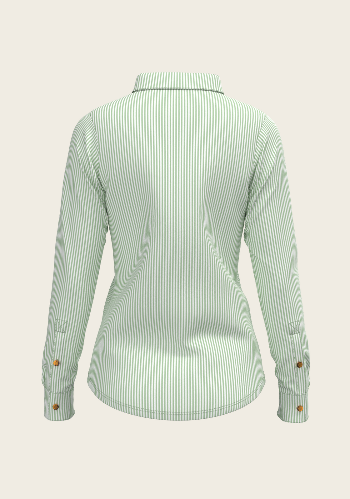 Stripes on Lime Ladies Button Shirt