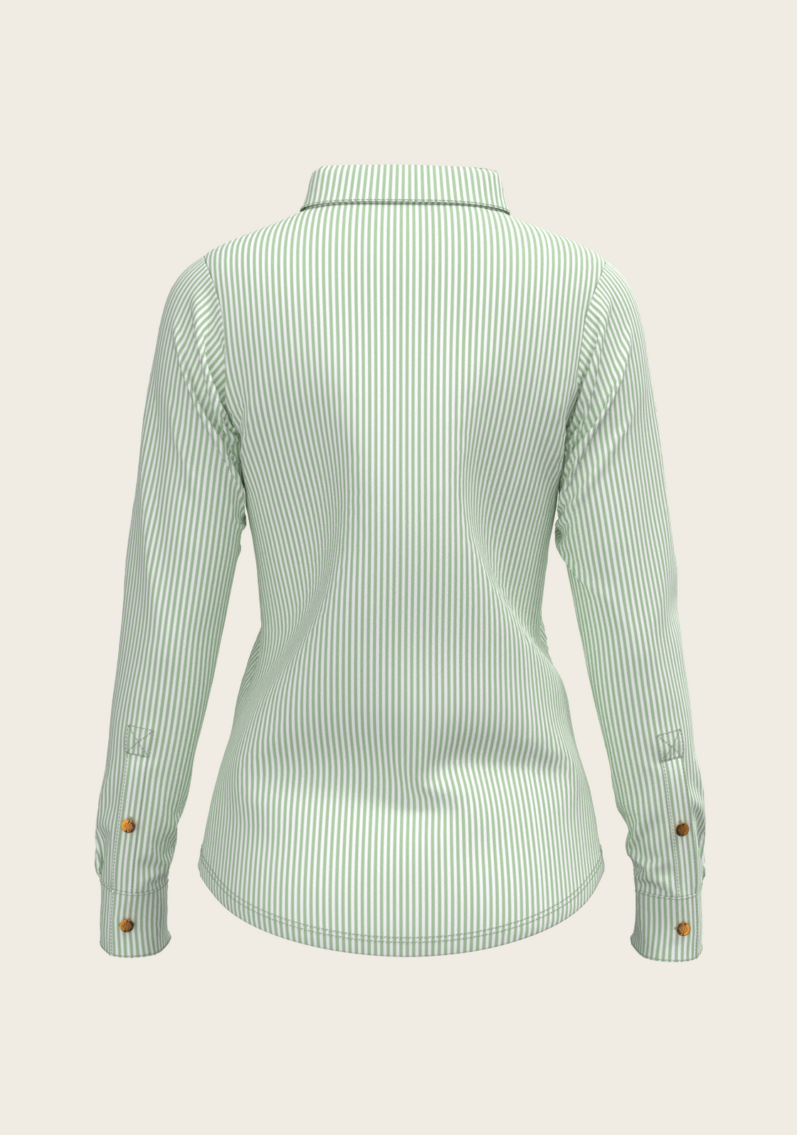 PRE ORDER • Stripes on Lime Ladies Button Shirt