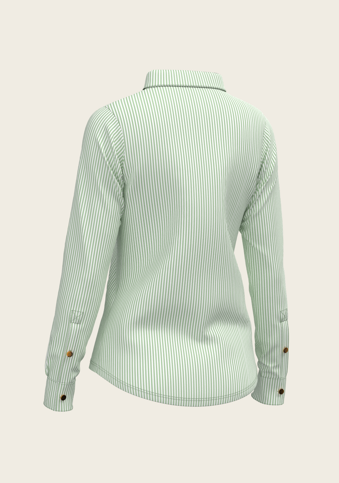 Stripes on Lime Ladies Button Shirt