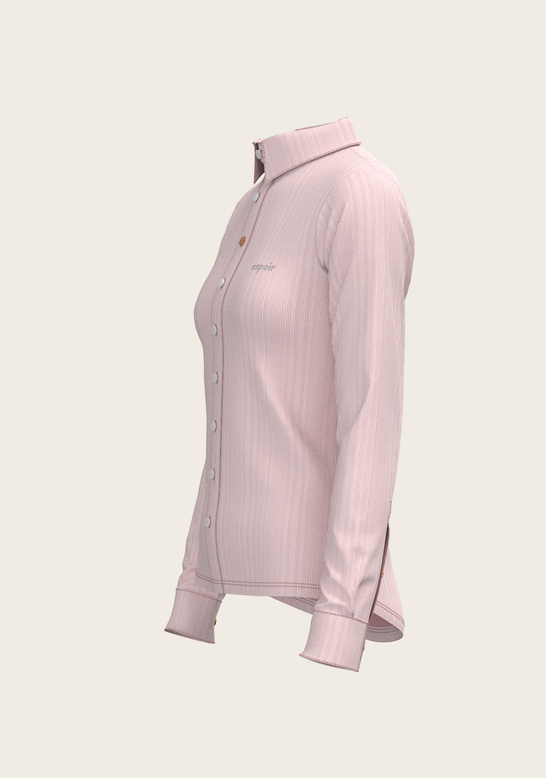  Stripes on Rose Ladies Button Shirt