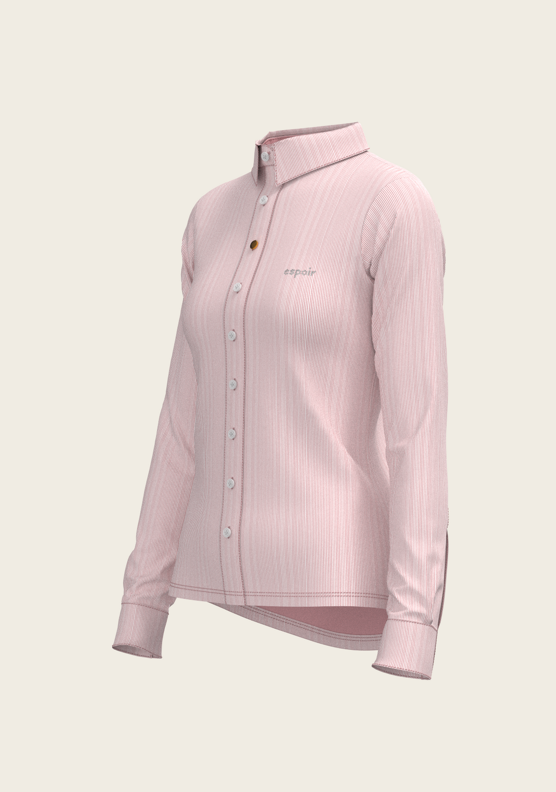  Stripes on Rose Ladies Button Shirt