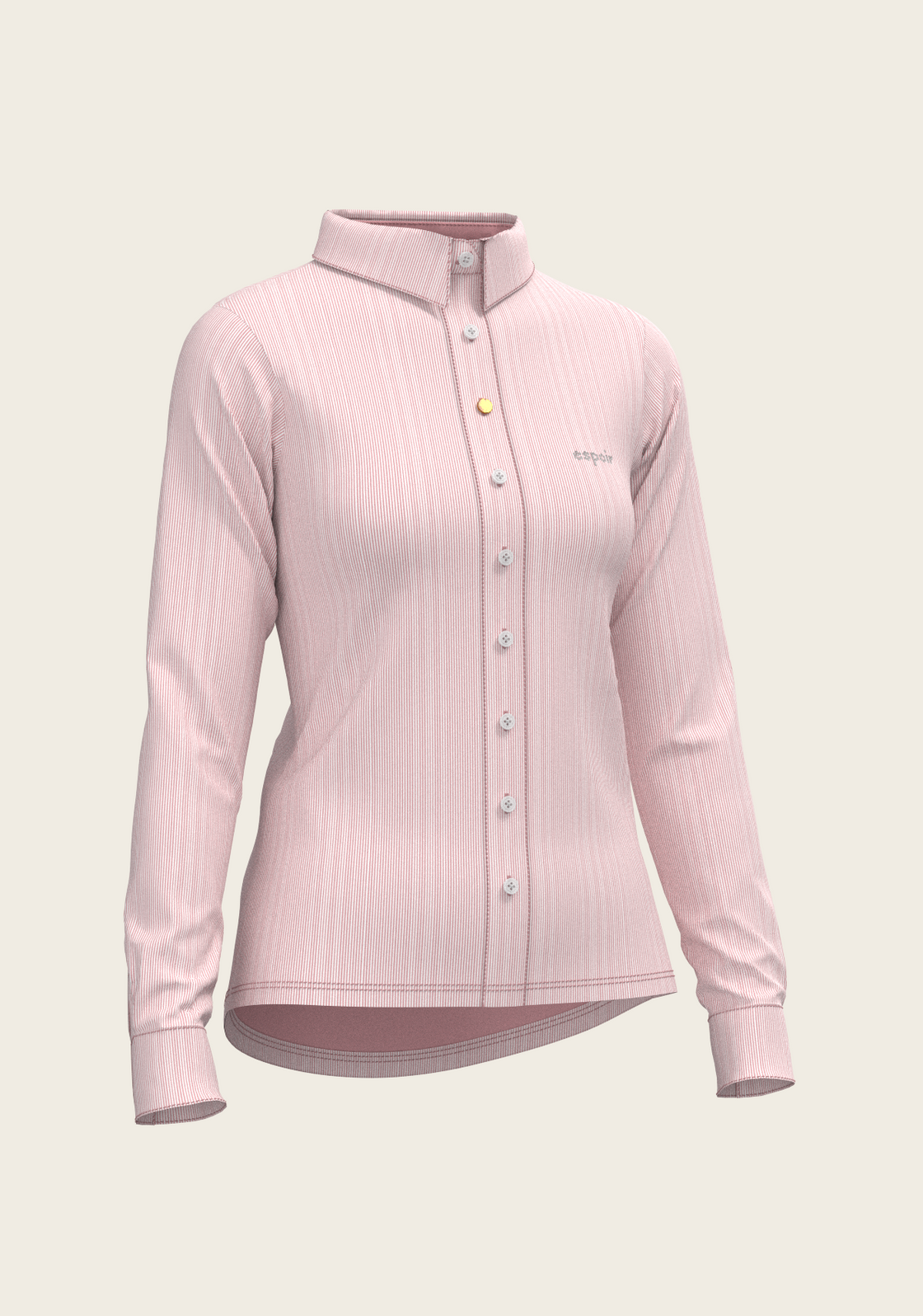  Stripes on Rose Ladies Button Shirt