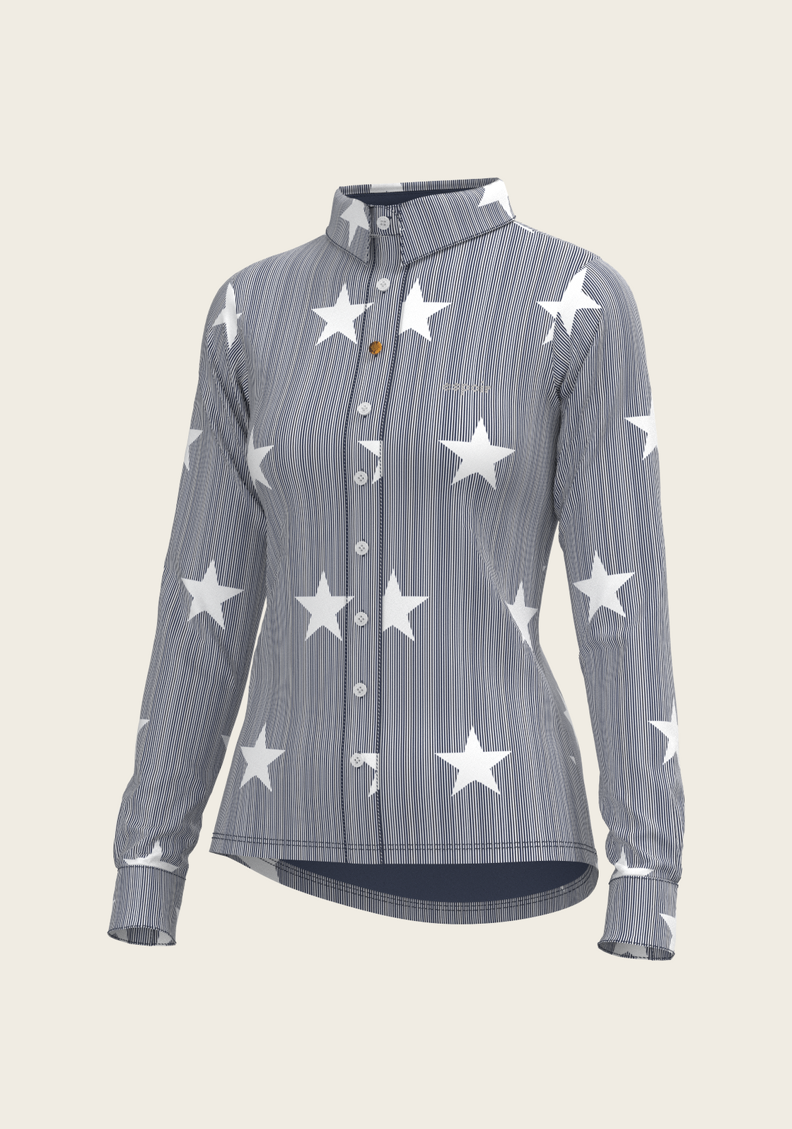  Stars on Blue Stripes Ladies Button Shirt