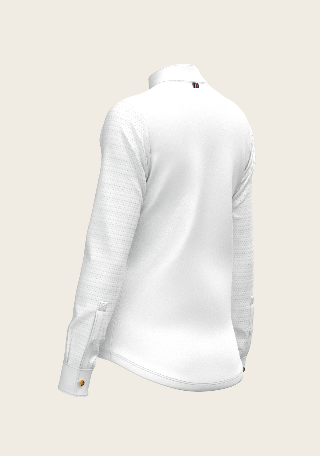 PRE ORDER • White with Grey Stripes Pleated Long Sleeve Show Shirt