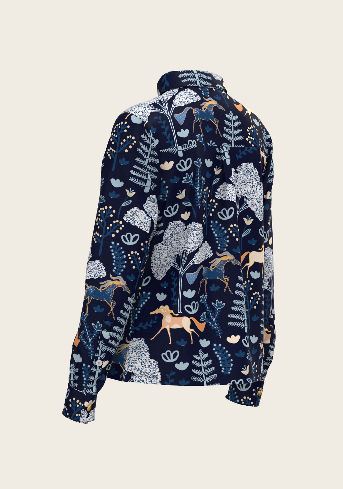 PRE ORDER • Forest on Navy Loose Fitting Button Shirt