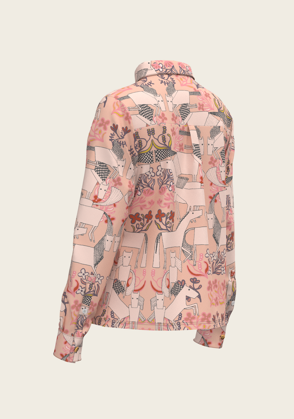 Maize on Peach Loose Fitting Button Shirt