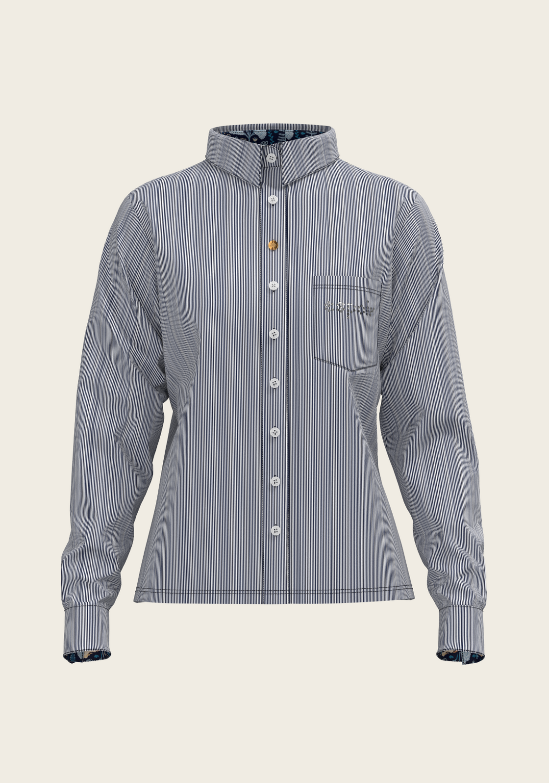 PRE ORDER • Stripes on Navy Loose Fitting Button Shirt