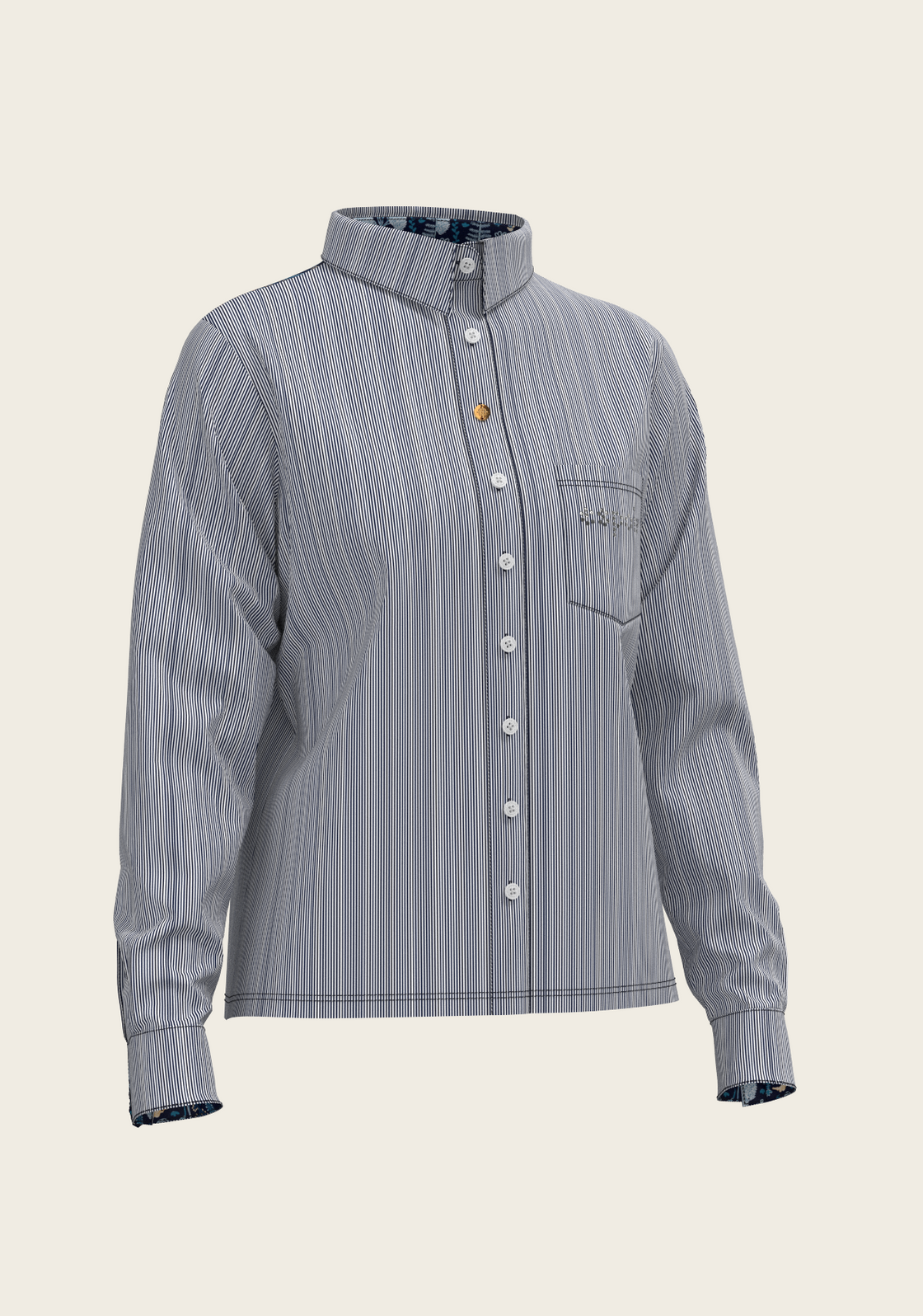 PRE ORDER • Stripes on Navy Loose Fitting Button Shirt