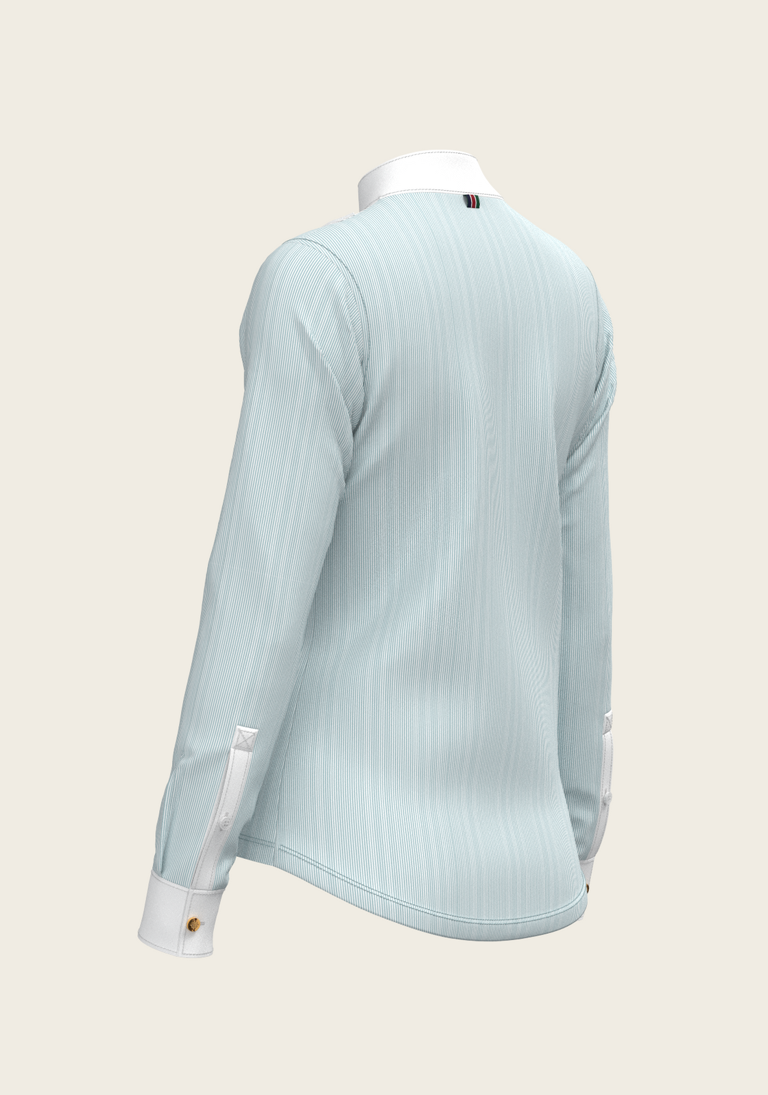  Stripes in Sky Blue Short Pleated Long Sleeve Show Shirt