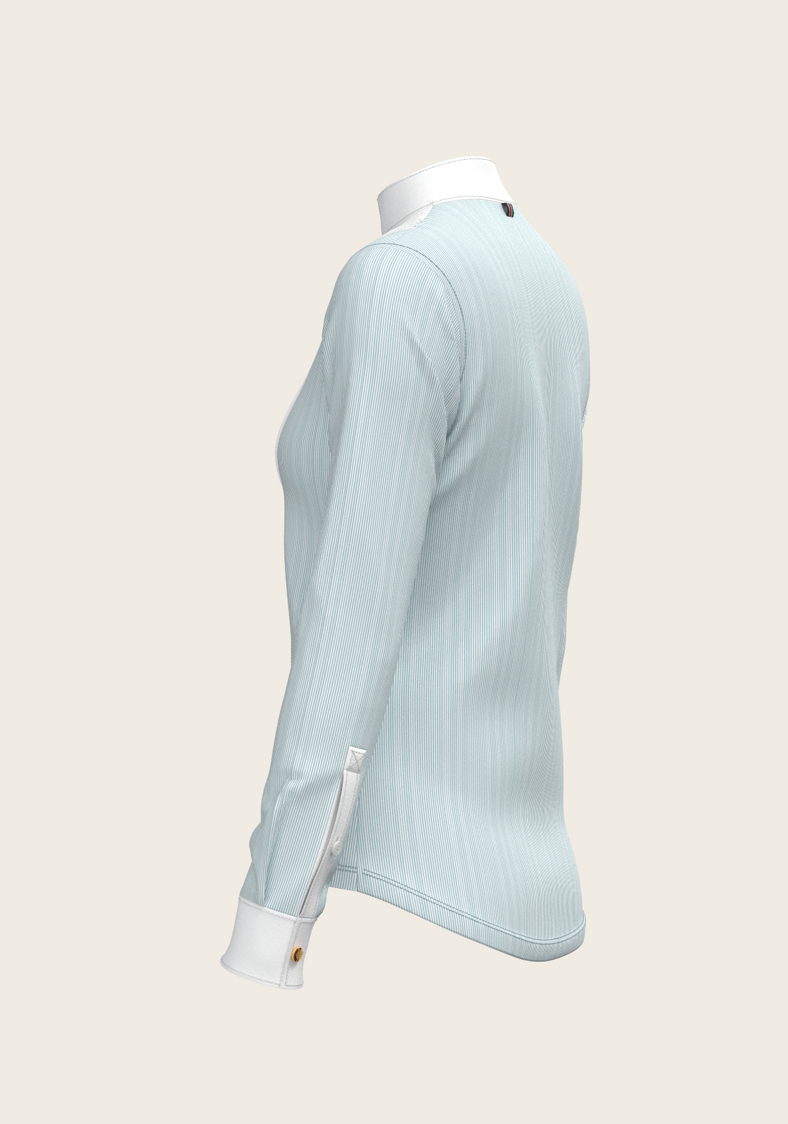  Stripes in Sky Blue Short Pleated Long Sleeve Show Shirt