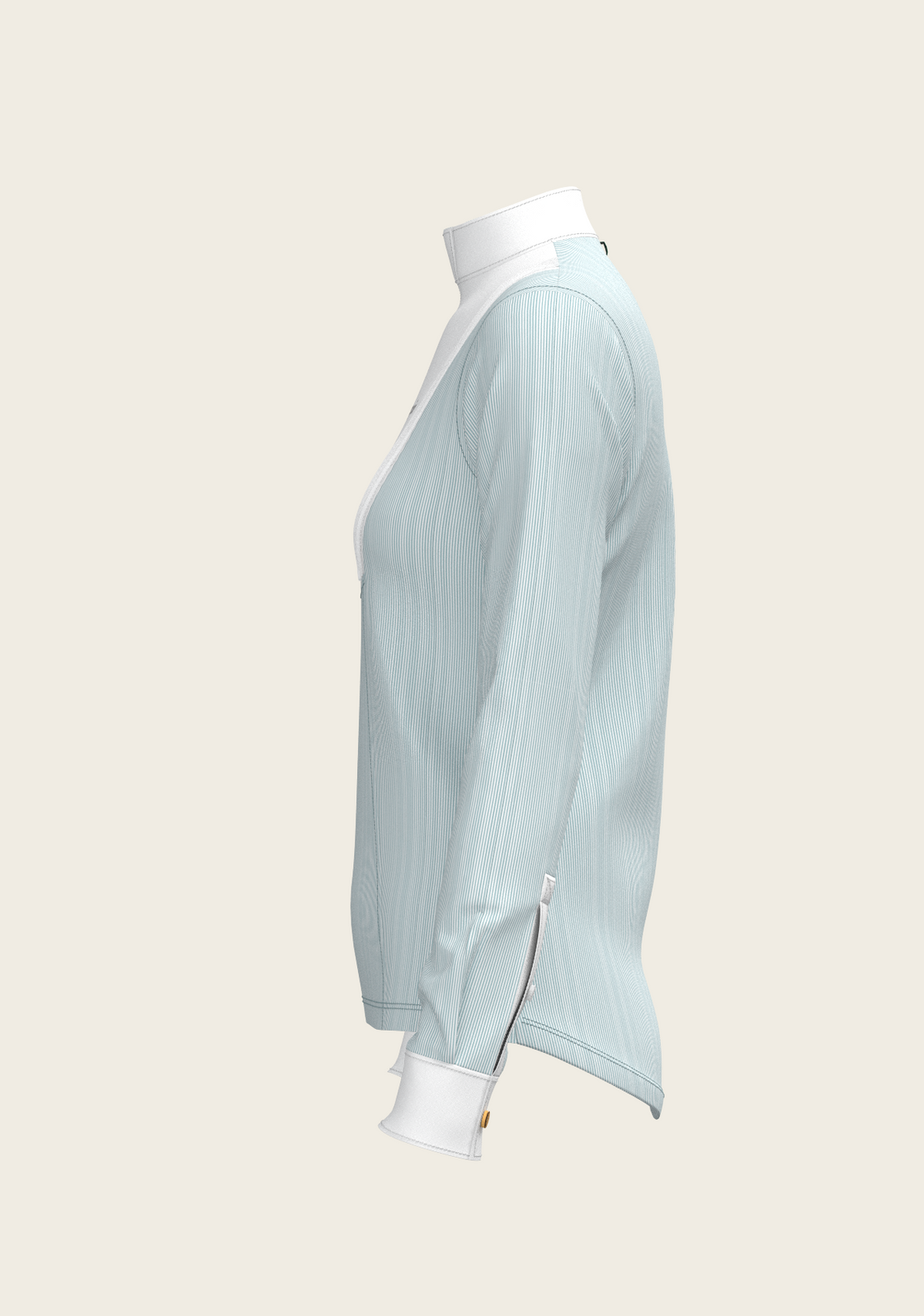  Stripes in Sky Blue Short Pleated Long Sleeve Show Shirt