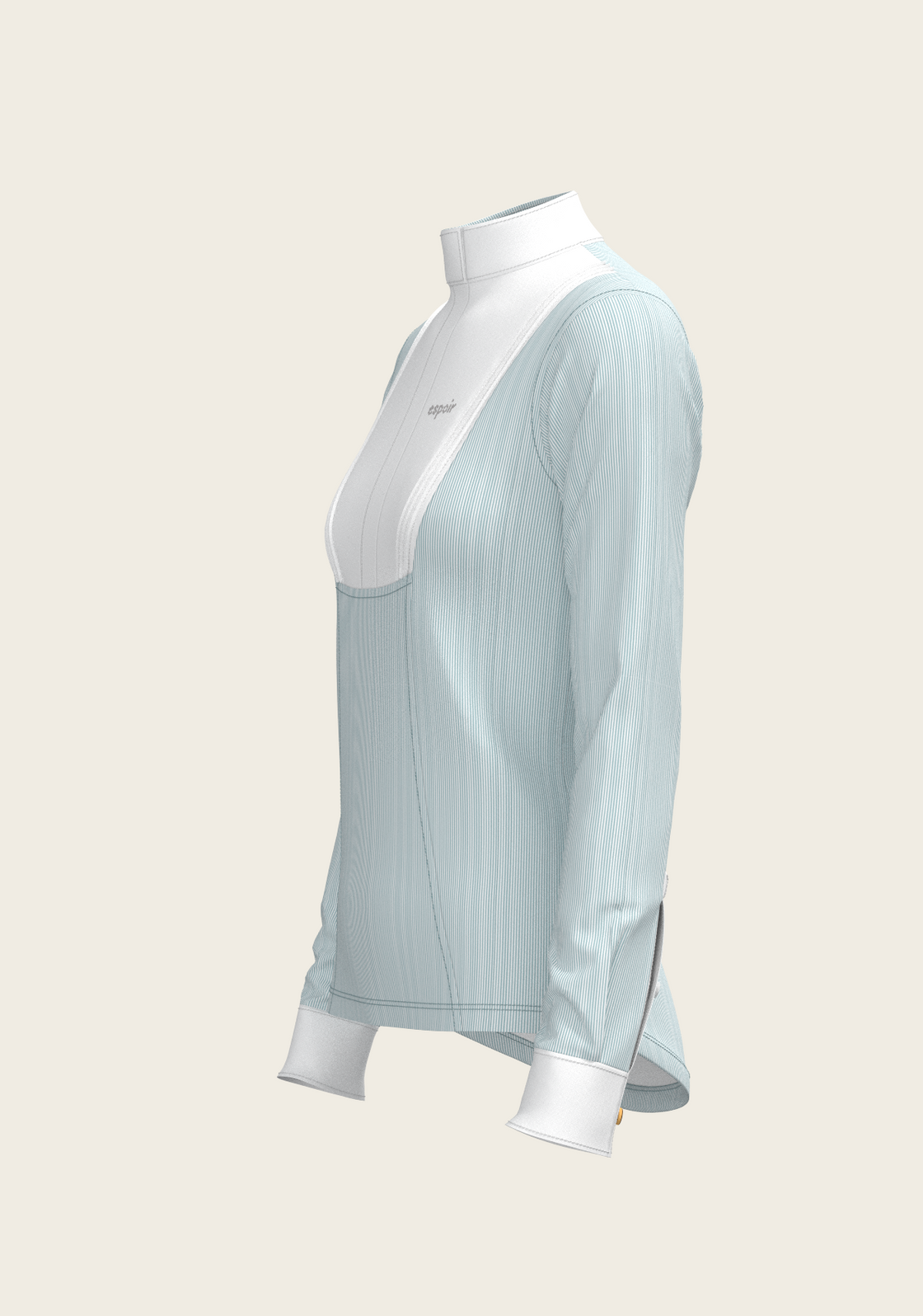 PRE ORDER • Stripes in Sky Blue Short Pleated Long Sleeve Show Shirt