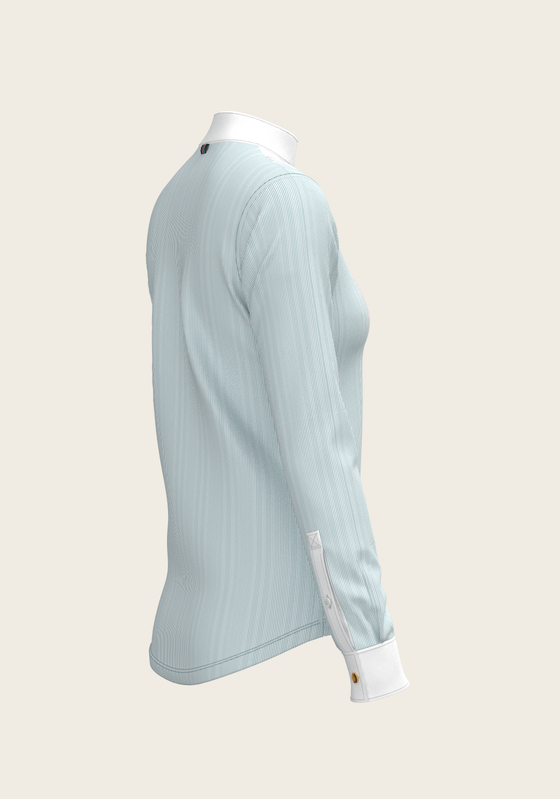  Stripes in Sky Blue Short Pleated Long Sleeve Show Shirt