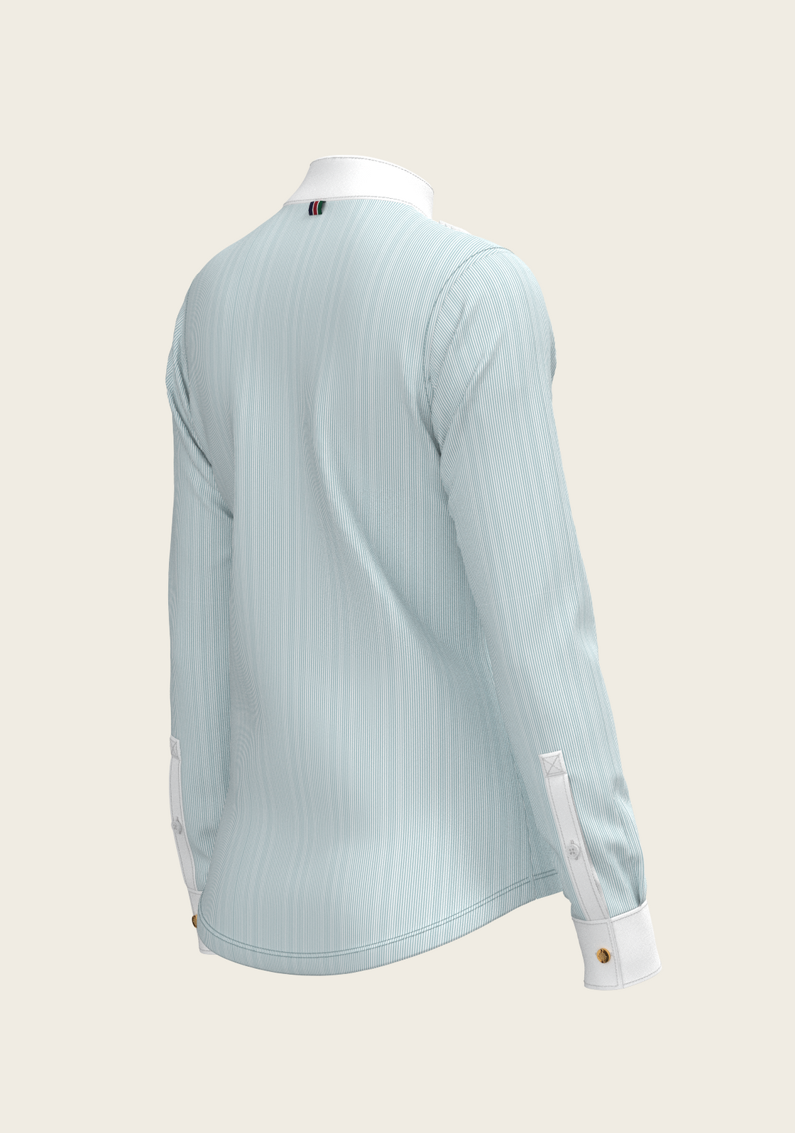  Stripes in Sky Blue Short Pleated Long Sleeve Show Shirt