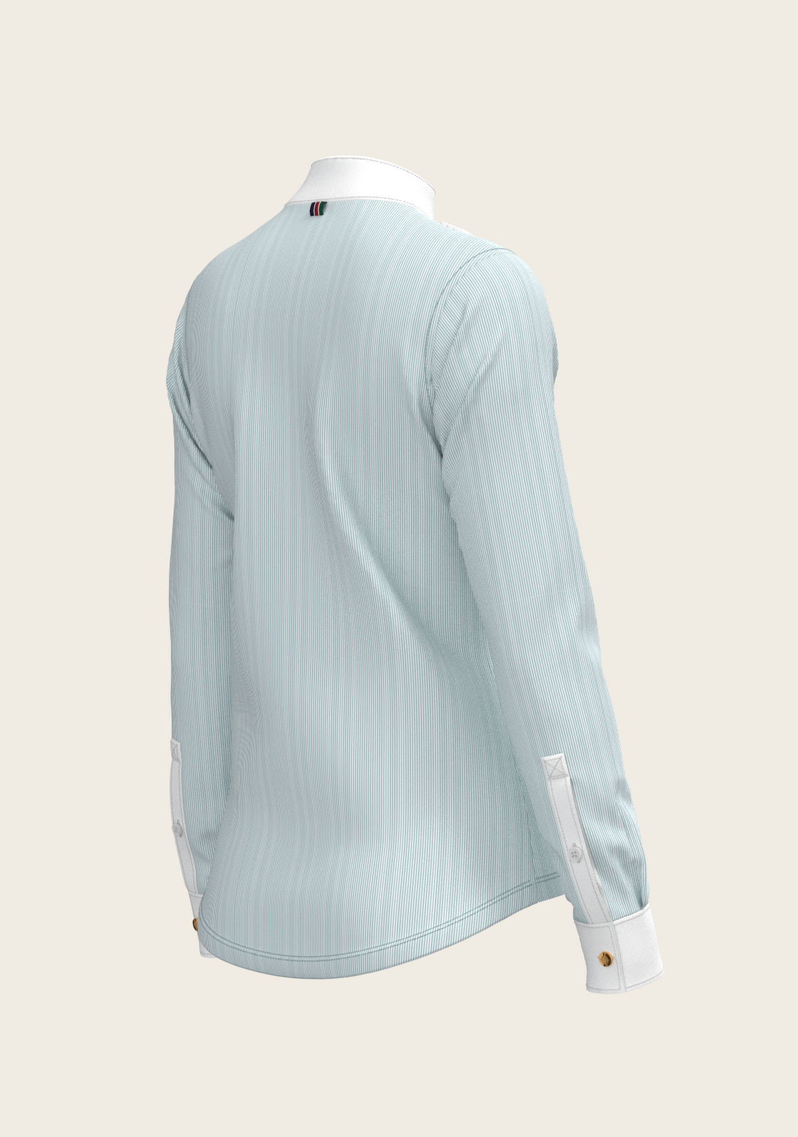 PRE ORDER • Stripes in Sky Blue Short Pleated Long Sleeve Show Shirt