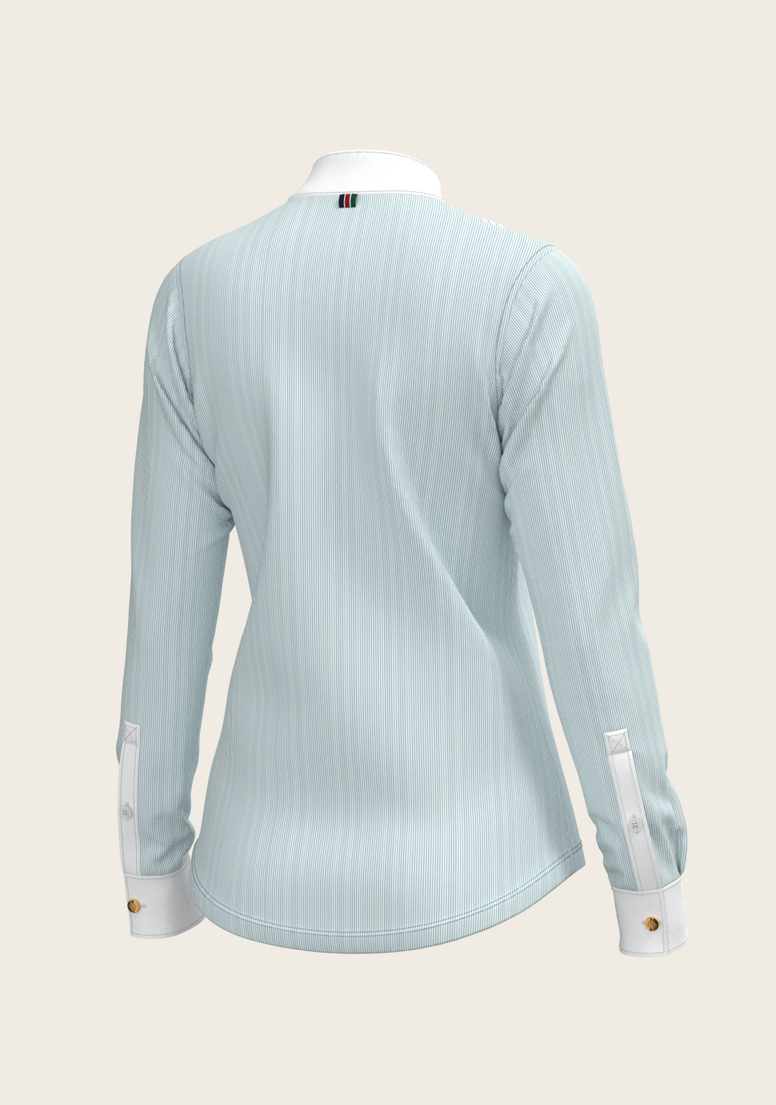  Stripes in Sky Blue Short Pleated Long Sleeve Show Shirt
